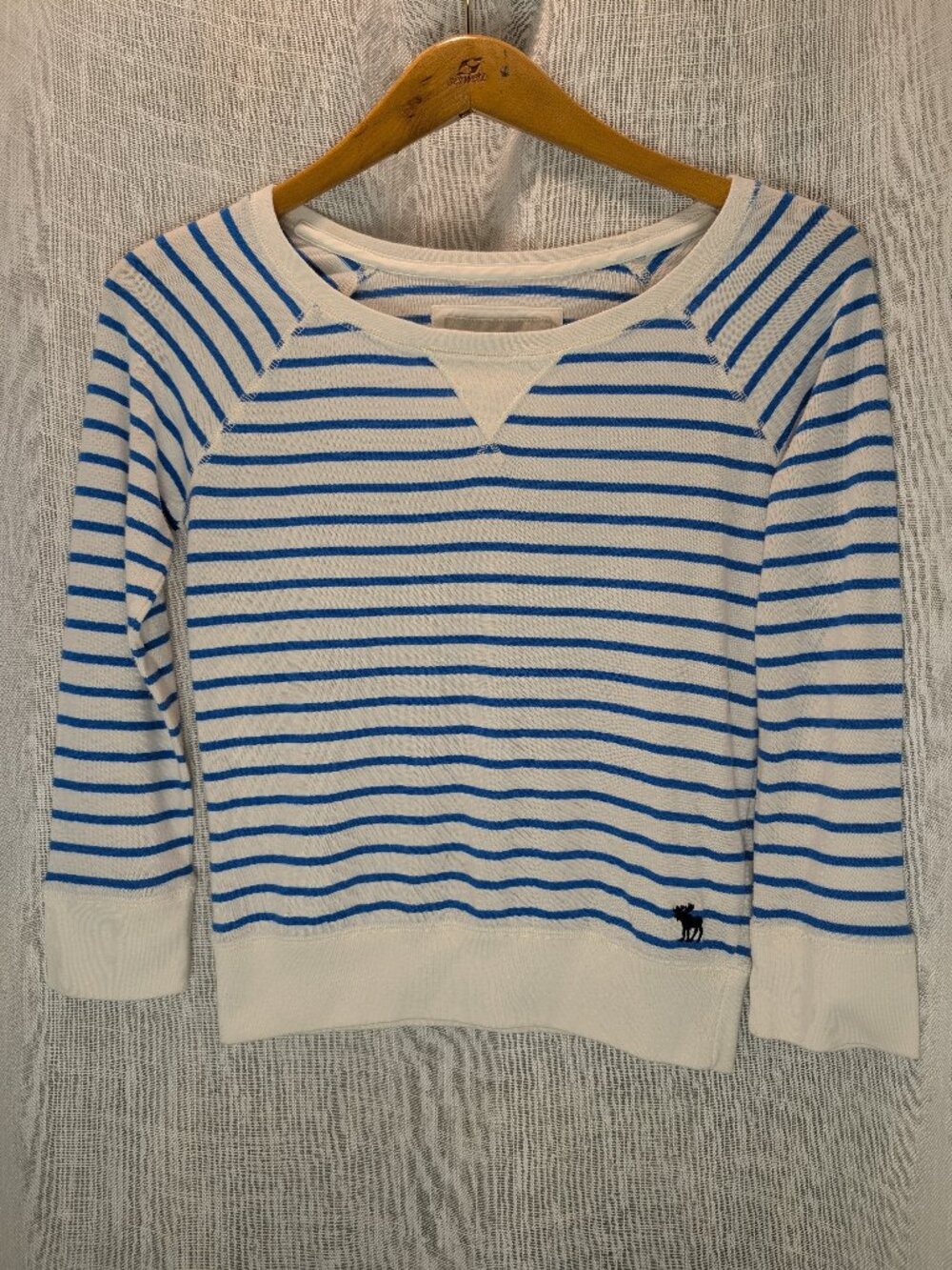 Abercrombie & Fitch Blue and White Striped Top Y2K